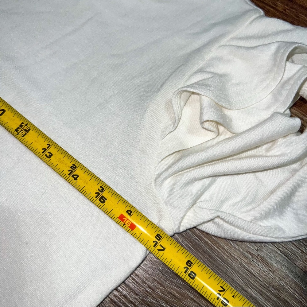 Ann Taylor Ruffle Shoulder Long Sleeve Top - White, Size SP - Picture 4 of 7